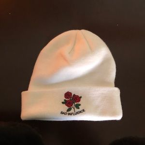 white beanie